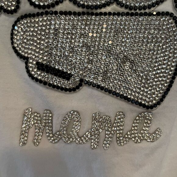 Next Level CHEER MAMA Rhinestone Short Sleeved Shirt M - Picture 7 of 14